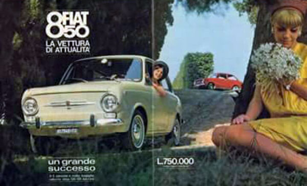 Fiat 850 reclame: successo internazionale