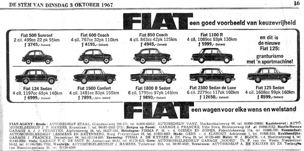 Fiat 850 advertentie in de stem