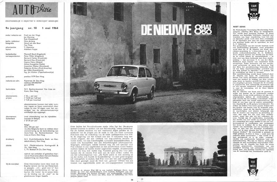 Fiat 850 introductie autovisie