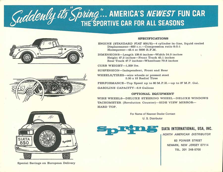 Siata Spring Siata Spring Folder USA